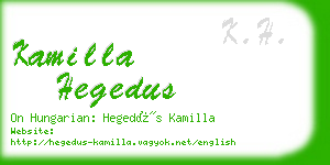 kamilla hegedus business card