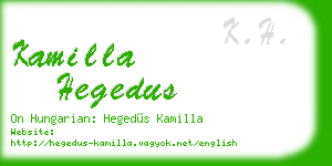 kamilla hegedus business card